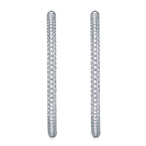 Cocoa Moissanite Hoop Earrings in Sterling Silver