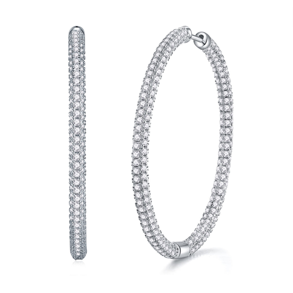 Cocoa Moissanite Hoop Earrings in Sterling Silver