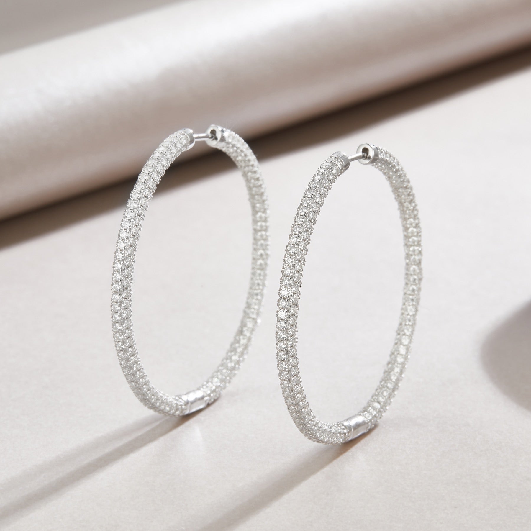 Cocoa Moissanite Hoop Earrings in Sterling Silver