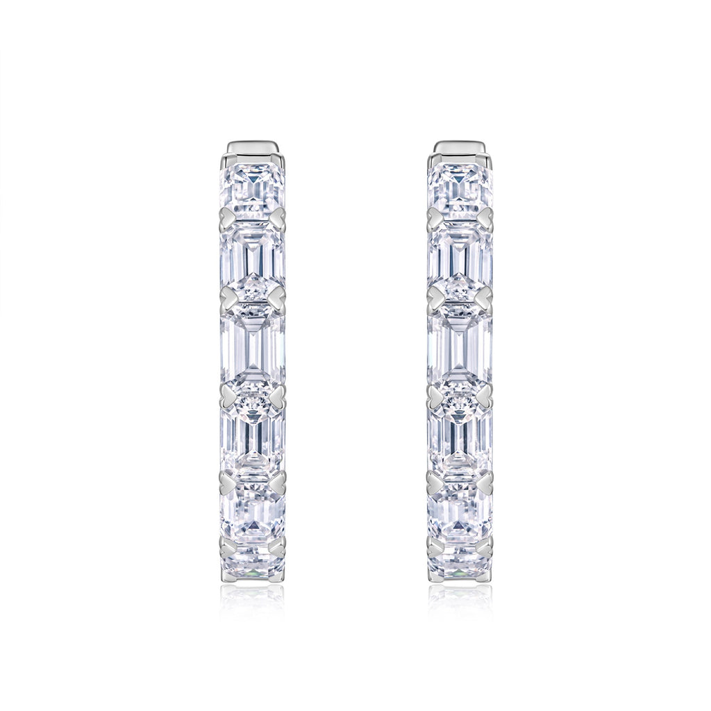 Ambra Moissanite Hoop Earrings in Sterling Silver