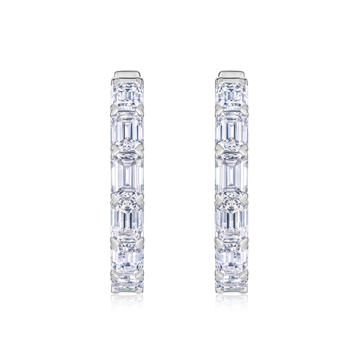 Ambra Moissanite Hoop Earrings in Sterling Silver