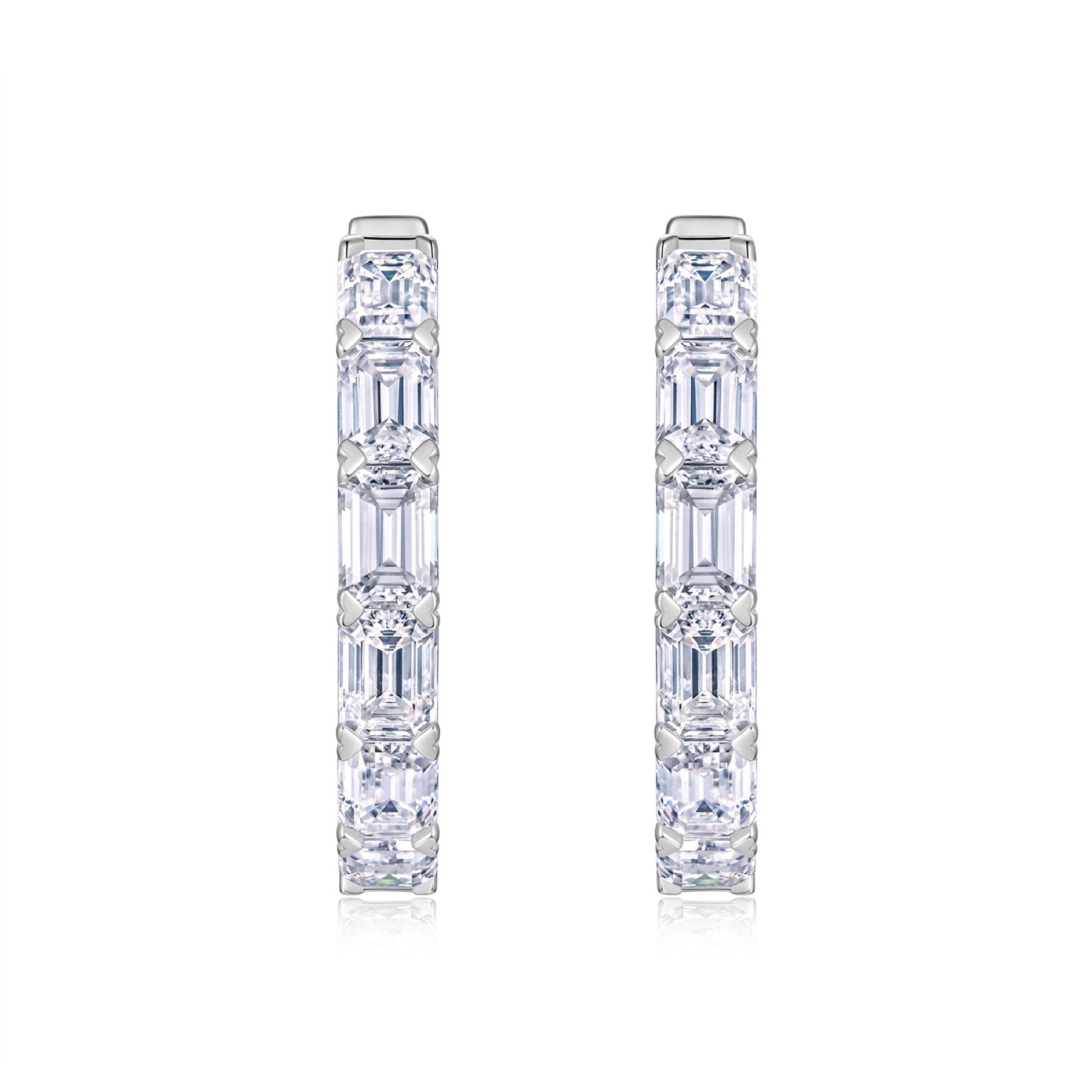 Ambra Moissanite Hoop Earrings in Sterling Silver