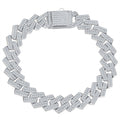 Chiglia Moissanite Cuban Link Bracelet in Sterling Silver