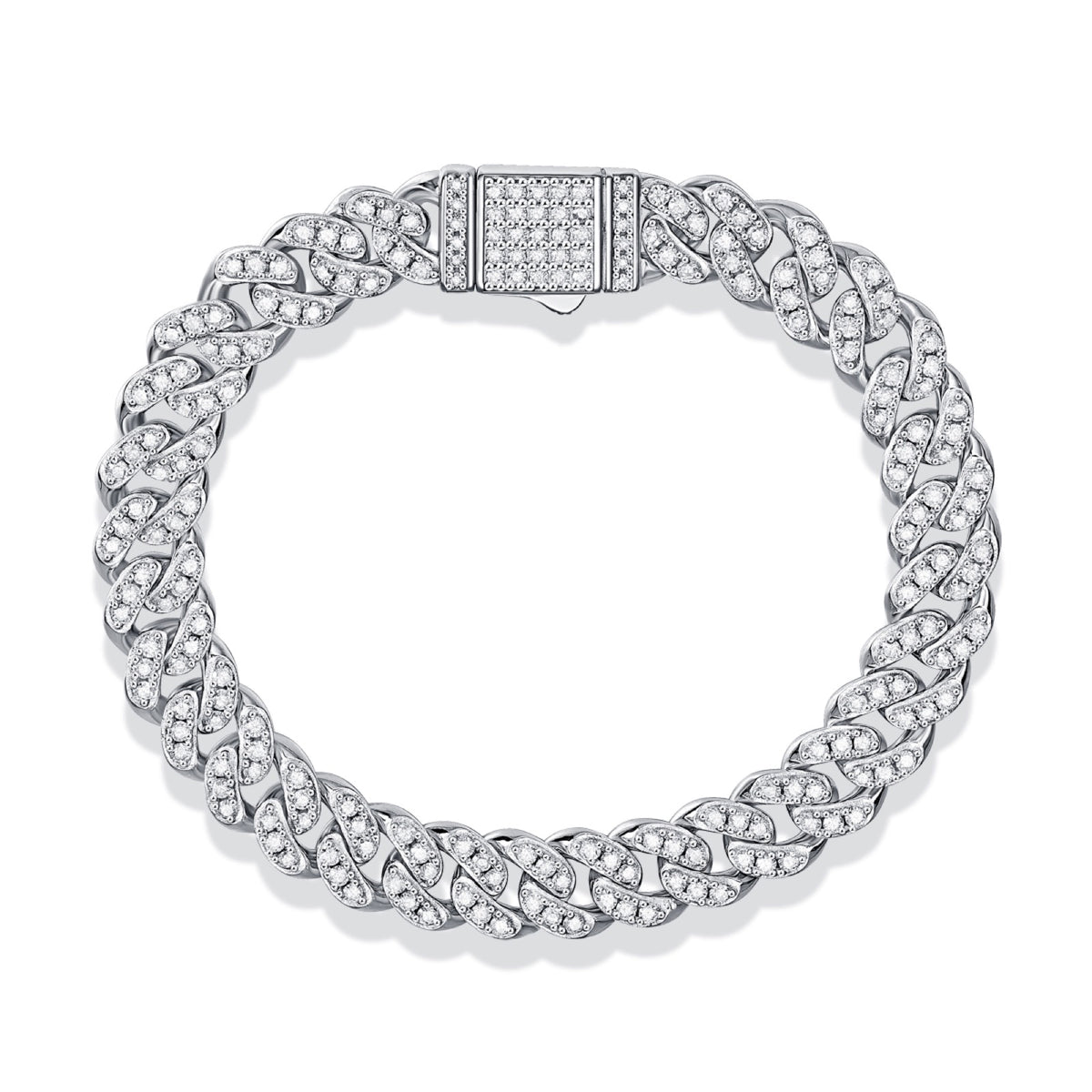 Credo Moissanite Cuban Link Bracelet in Sterling Silver