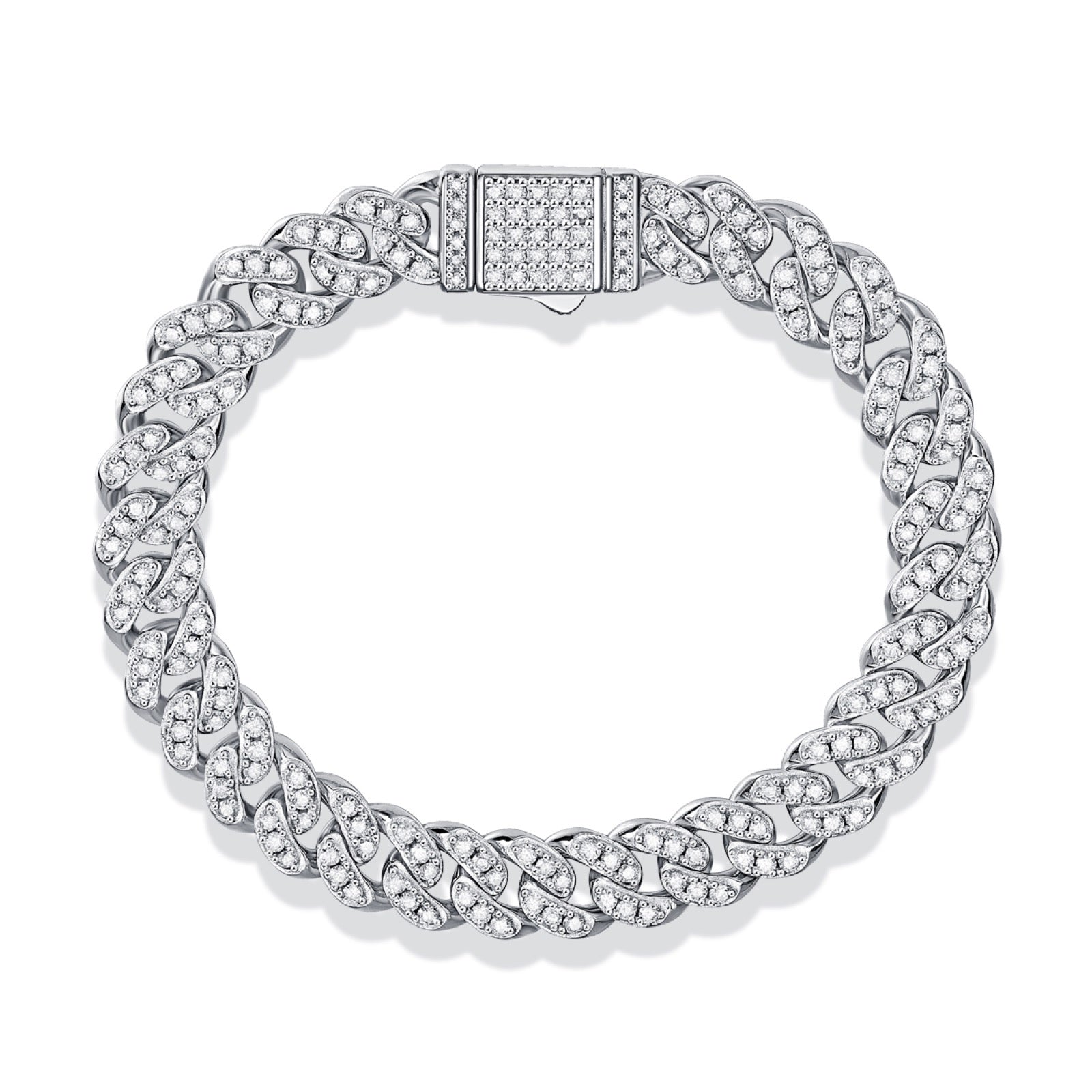 Credo Moissanite Cuban Link Bracelet in Sterling Silver