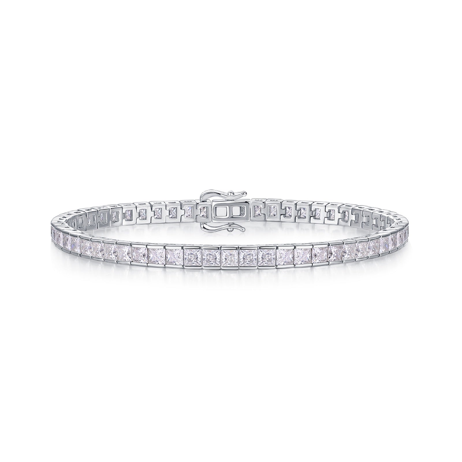 Tunnel Moissanite Tennis Bracelet in Sterling Silver