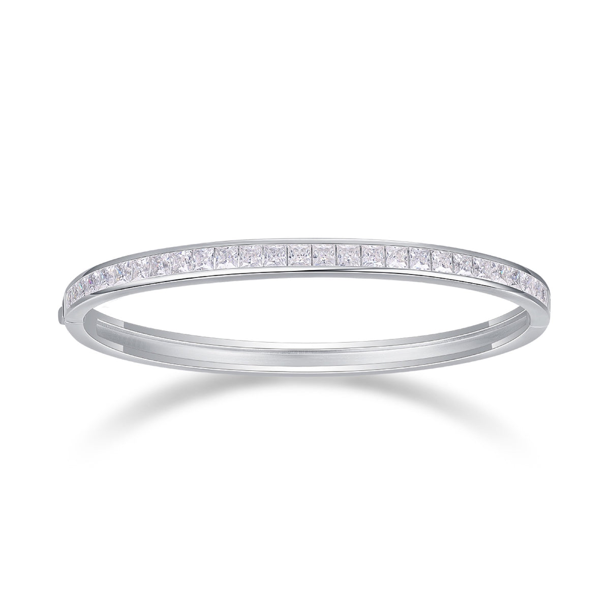 Futura Moissanite Bangle Bracelet in Sterling Silver