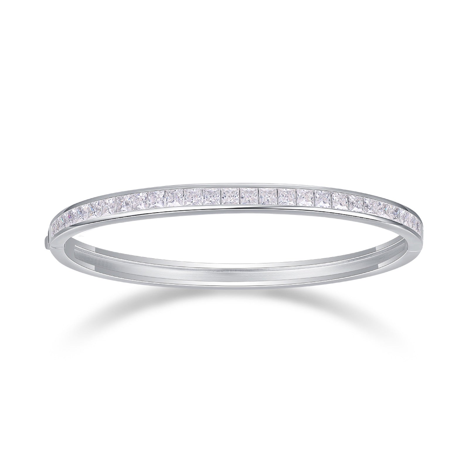 Futura Moissanite Bangle Bracelet in Sterling Silver