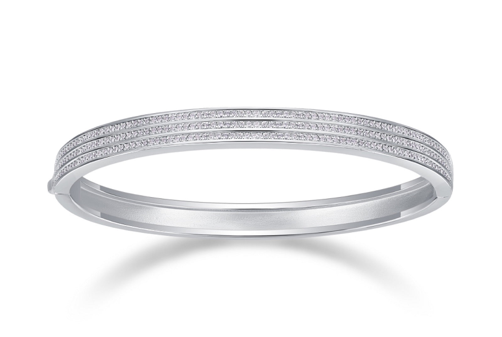 Giostra Moissanite Bangle Bracelet in Sterling Silver