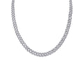 Aurora Moissanite Cuban Link Bracelet in Sterling Silver