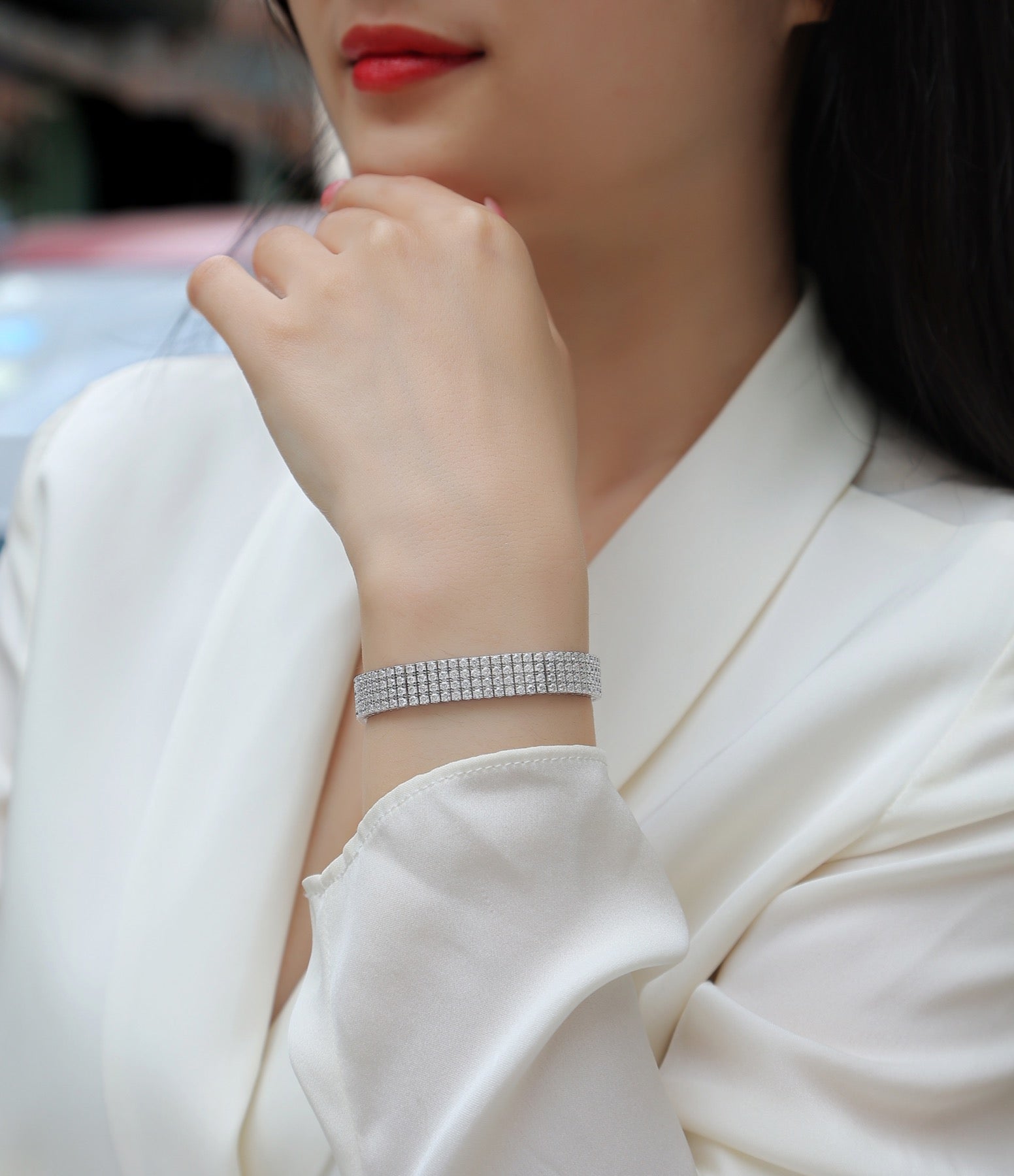 Lucente Moissanite Bracelet in Sterling Silver