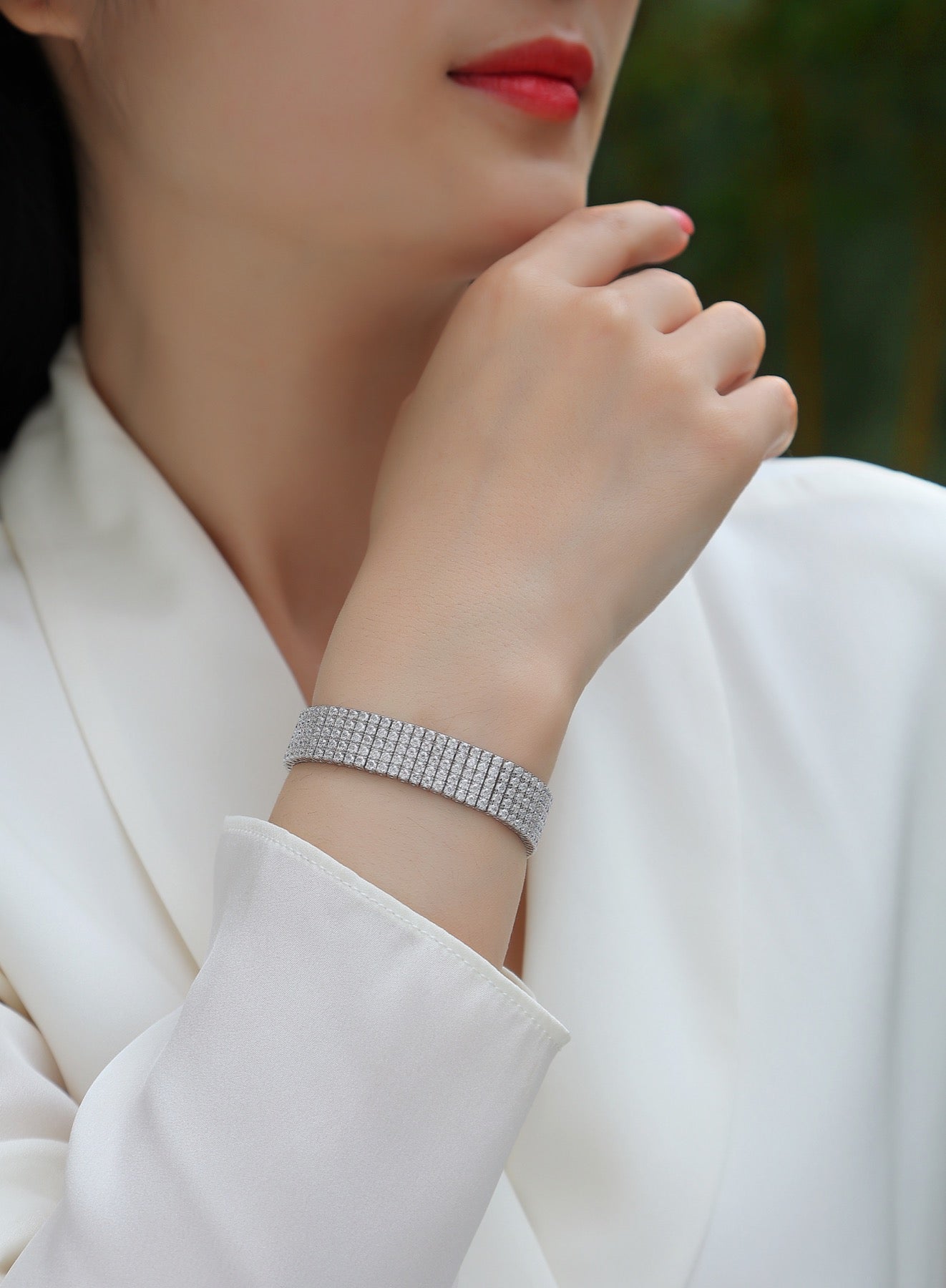 Essenza Moissanite Bracelet in Sterling Silver