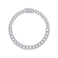 Sommo Moissanite Cuban Link Bracelet in Sterling Silver