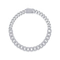Sommo Moissanite Cuban Link Bracelet in Sterling Silver