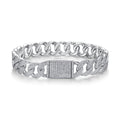 Nodulo Moissanite Cuban Link Bracelet in Sterling Silver
