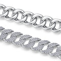 Nodulo Moissanite Cuban Link Bracelet in Sterling Silver