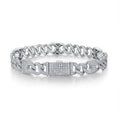 Vincolo Moissanite Cuban Link Bracelet in Sterling Silver