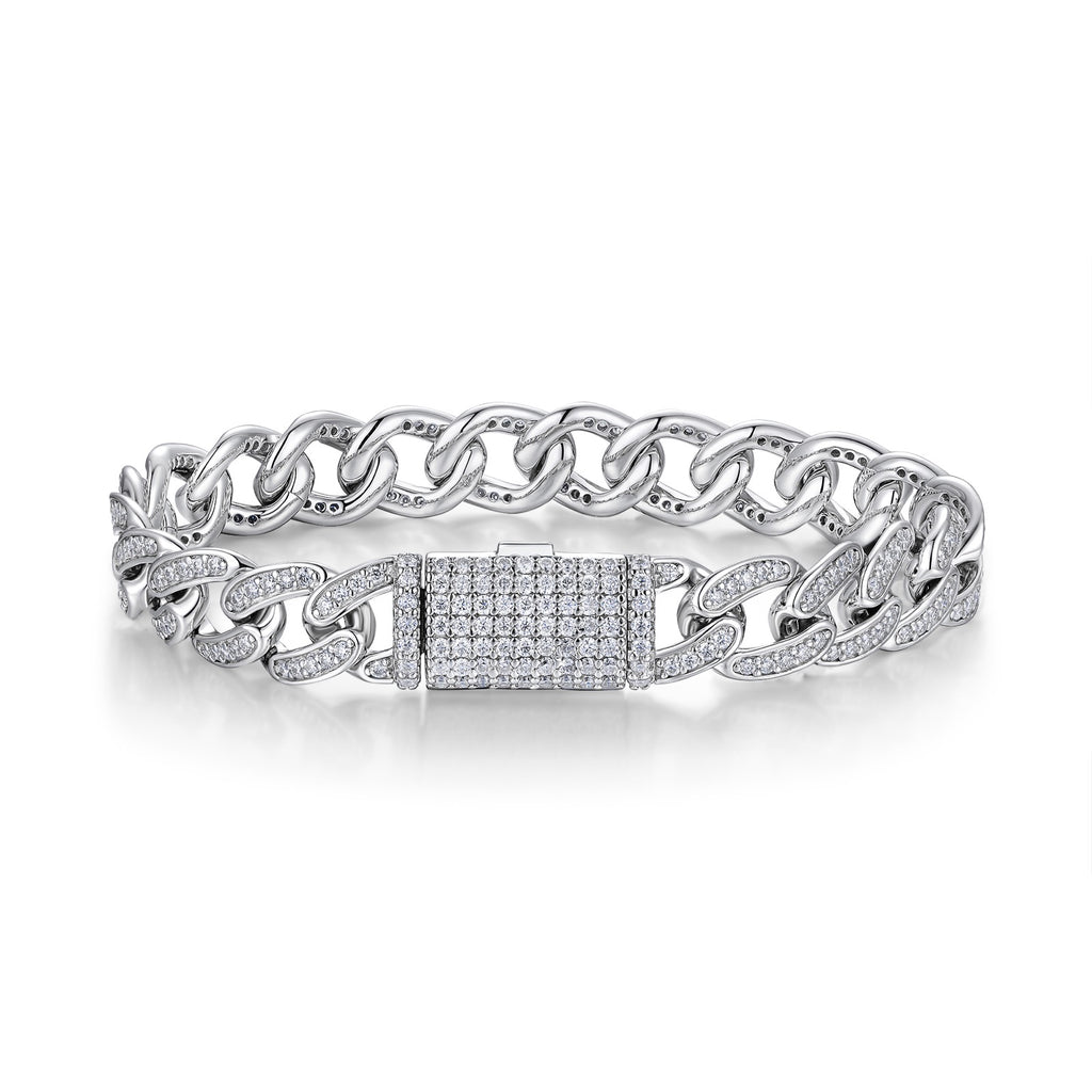 Legame Moissanite Cuban Link Bracelet in Sterling Silver