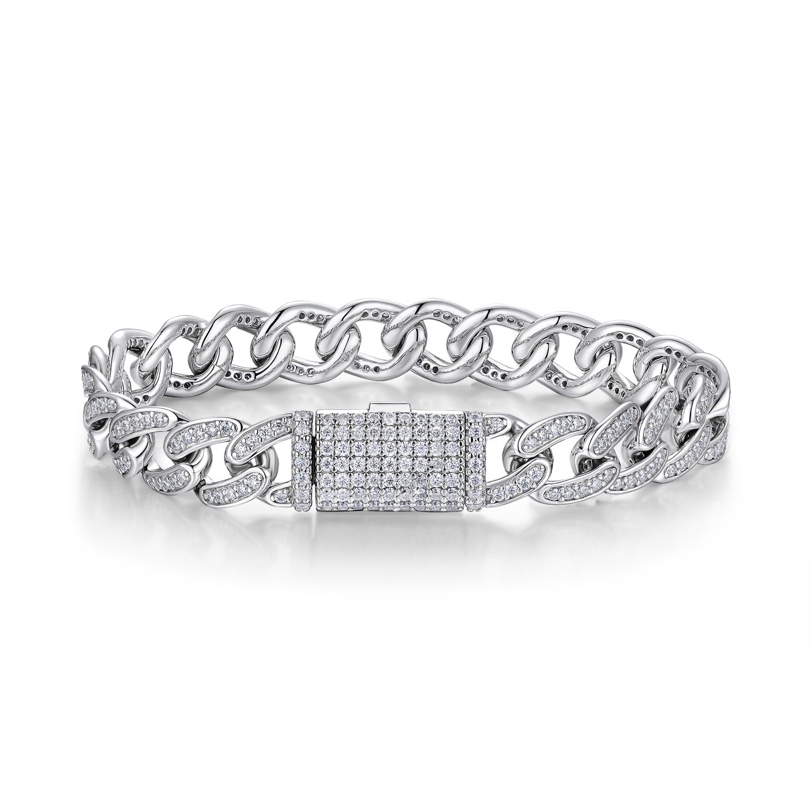 Legame Moissanite Cuban Link Bracelet in Sterling Silver