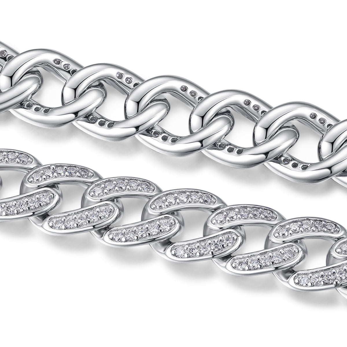 Legame Moissanite Cuban Link Bracelet in Sterling Silver
