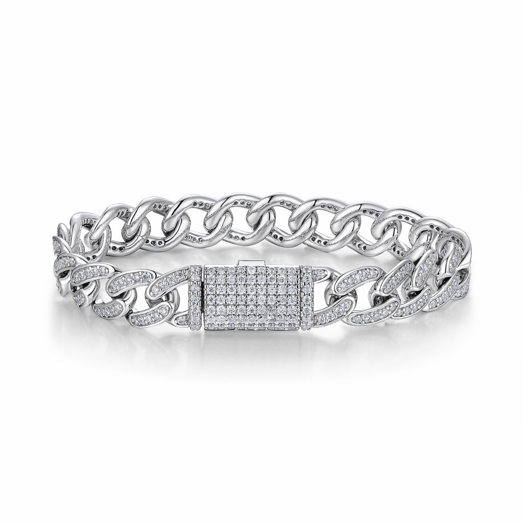 Legame Moissanite Cuban Link Bracelet in Sterling Silver