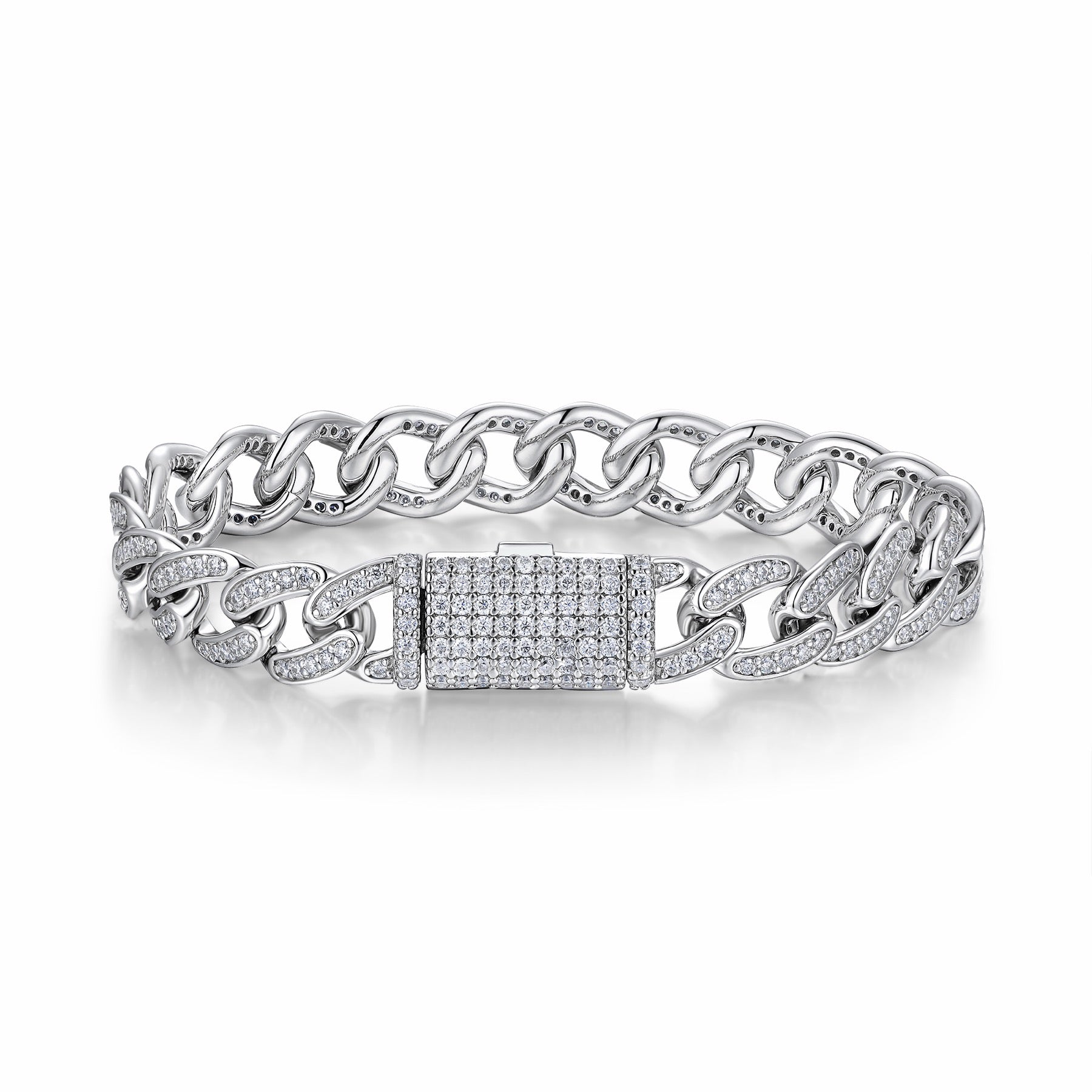 Legame Moissanite Cuban Link Bracelet in Sterling Silver