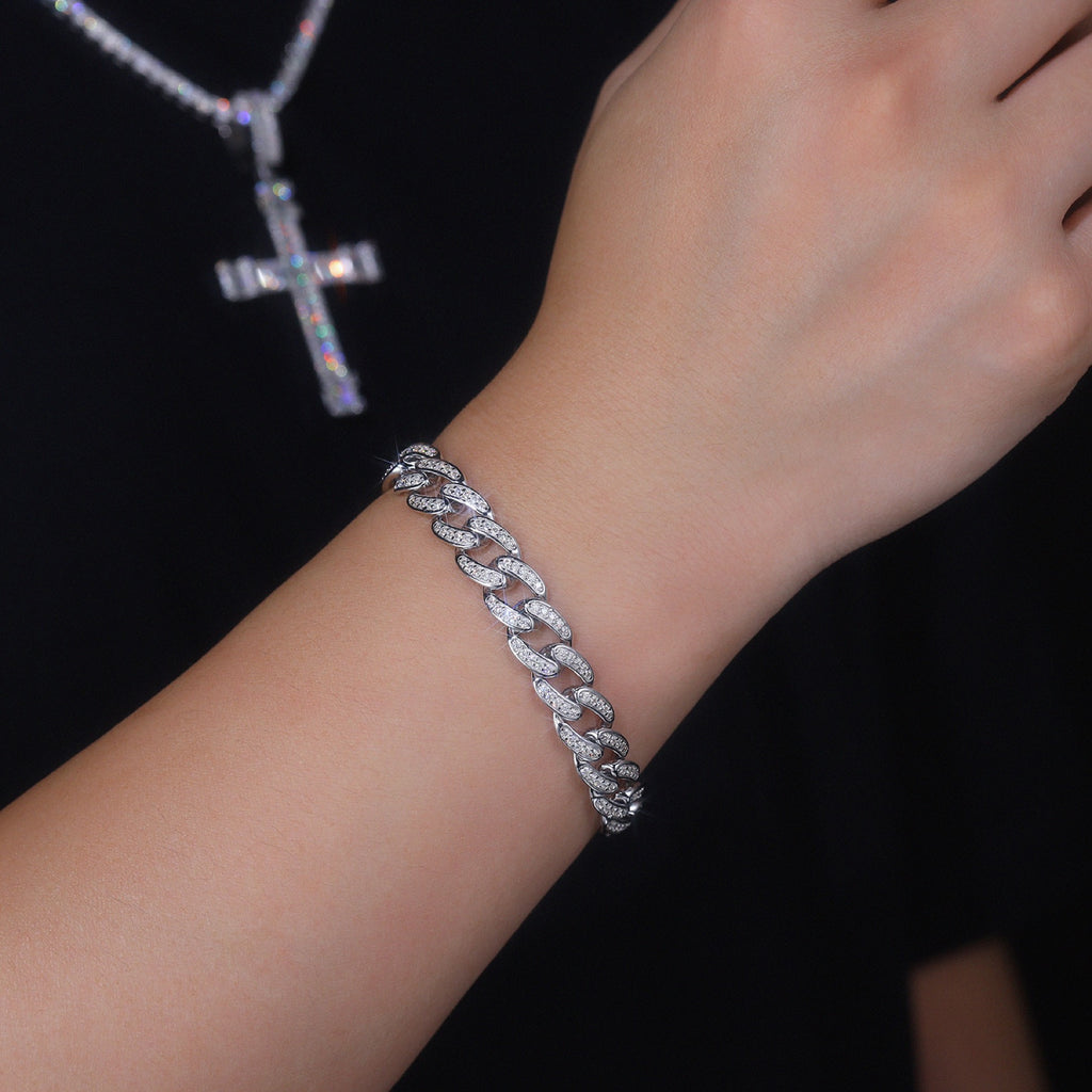 Legame Moissanite Cuban Link Bracelet in Sterling Silver