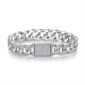 Maglione Moissanite Cuban Link Bracelet in Sterling Silver