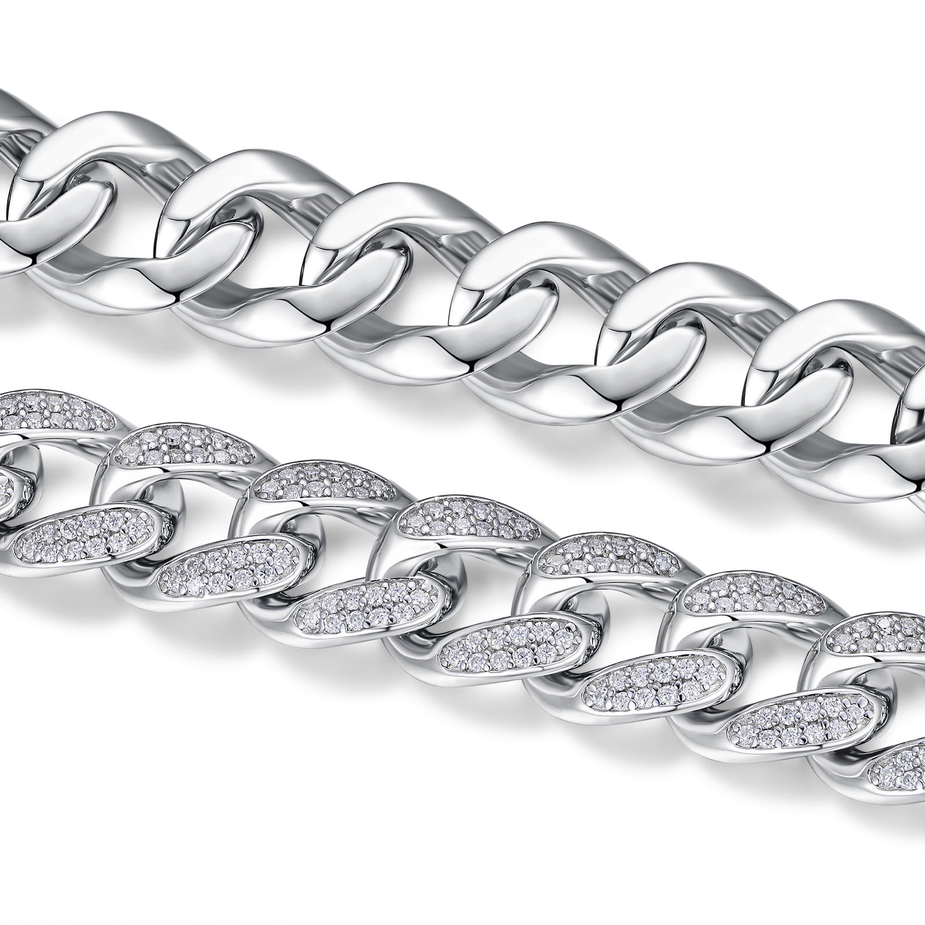 Maglione Moissanite Cuban Link Bracelet in Sterling Silver