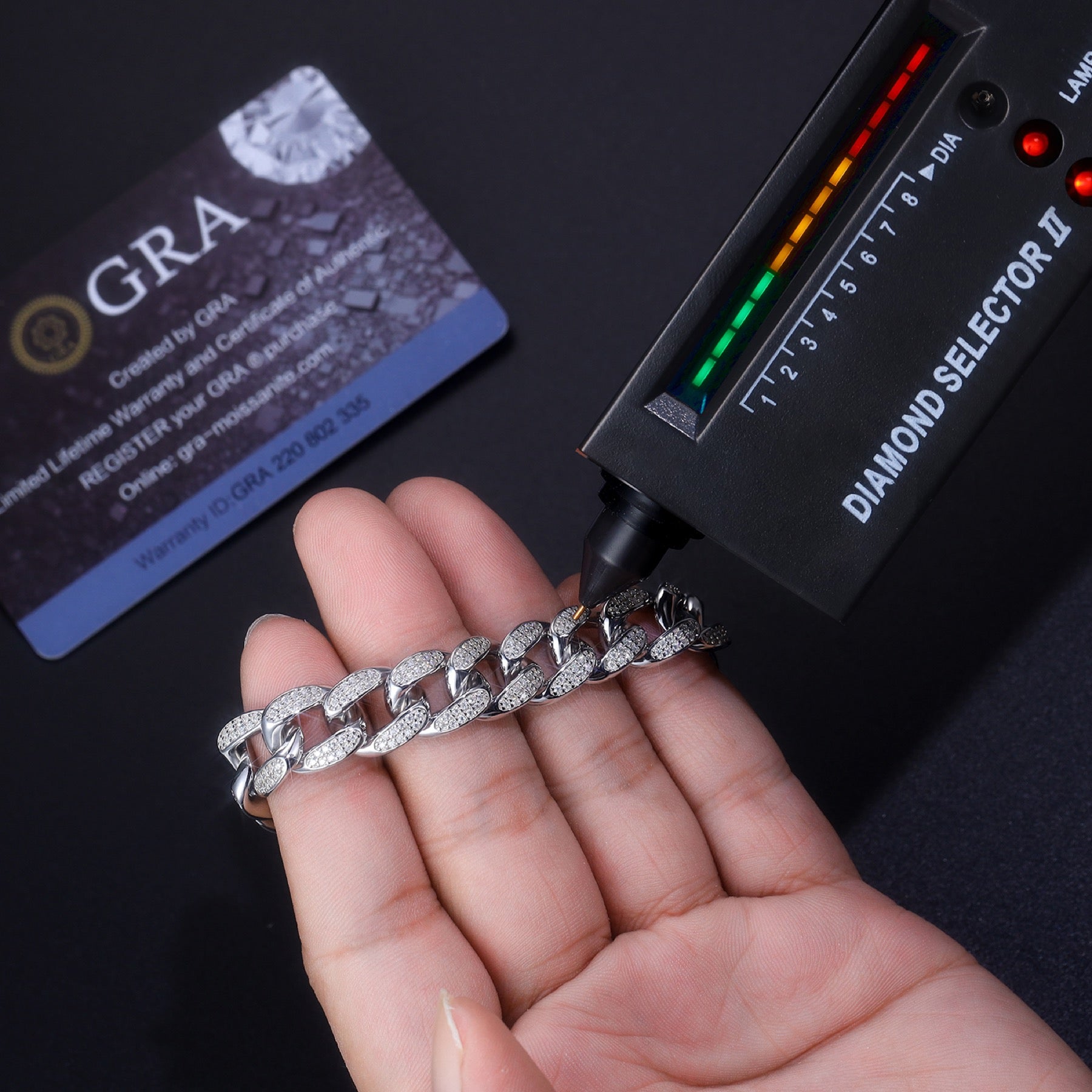 Maglione Moissanite Cuban Link Bracelet in Sterling Silver
