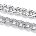 Catenaccio Moissanite Cuban Link Bracelet in Sterling Silver