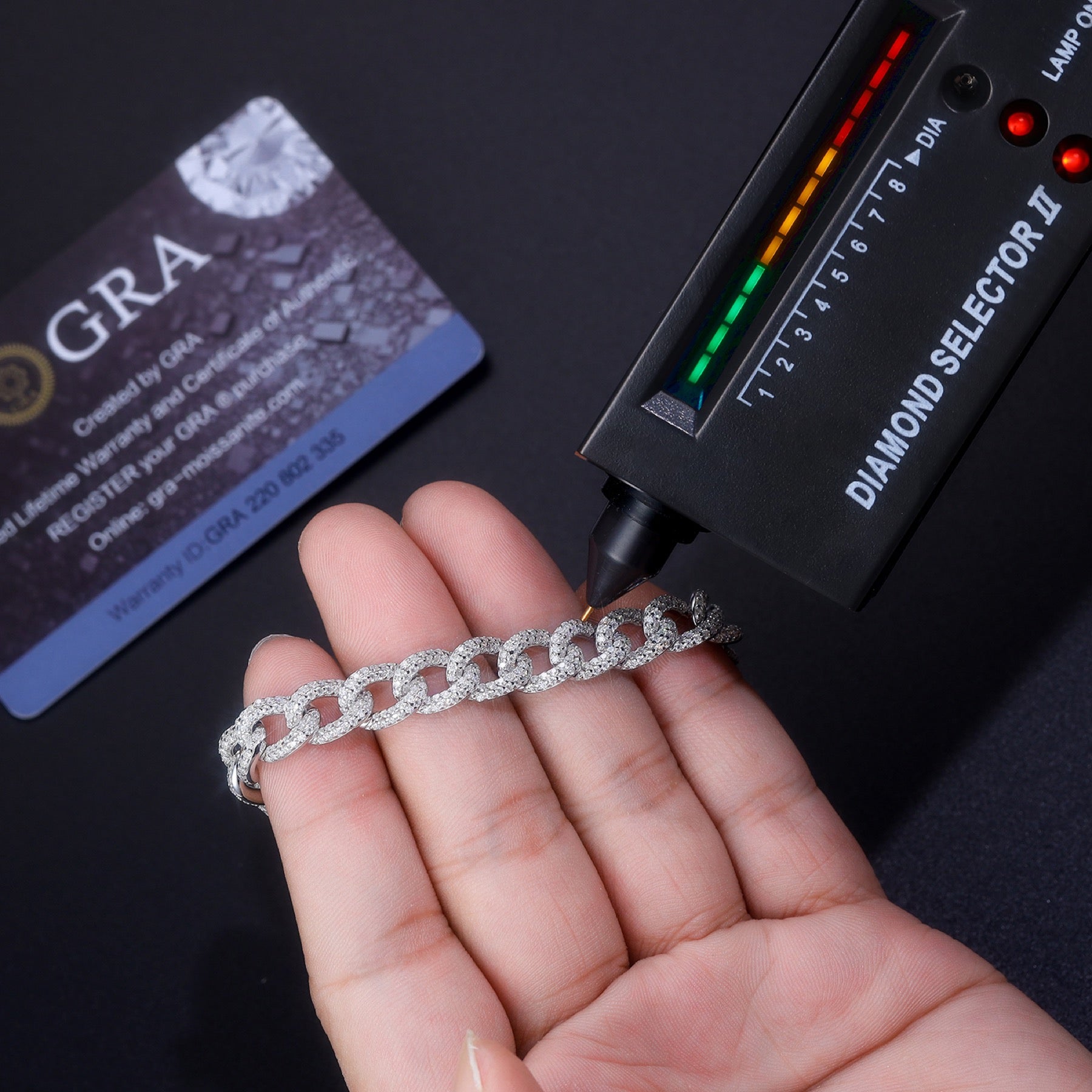 Catenaccio Moissanite Cuban Link Bracelet in Sterling Silver