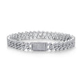 Anello2 Moissanite Cuban Link Bracelet in Sterling Silver