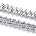 Vortice Moissanite Cuban Link Bracelet in Sterling Silver