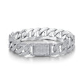 Ferro Moissanite Cuban Link Bracelet in Sterling Silver