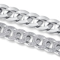 Ferro Moissanite Cuban Link Bracelet in Sterling Silver