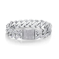 Monogramma Moissanite Cuban Link Bracelet in Sterling Silver