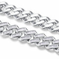 Monogramma Moissanite Cuban Link Bracelet in Sterling Silver