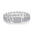Groviglio Moissanite Cuban Link Bracelet in Sterling Silver