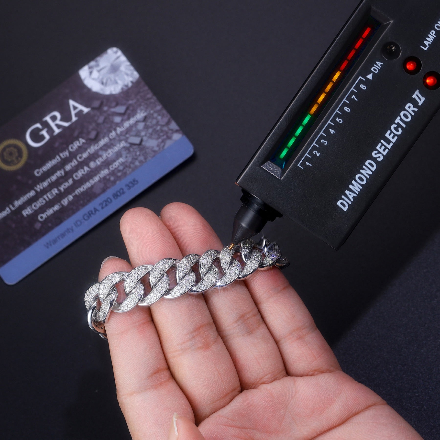 Ancoraggio Moissanite Cuban Link Bracelet in Sterling Silver
