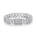 Serpente Moissanite Cuban Link Bracelet in Sterling Silver