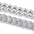 Serpente Moissanite Cuban Link Bracelet in Sterling Silver