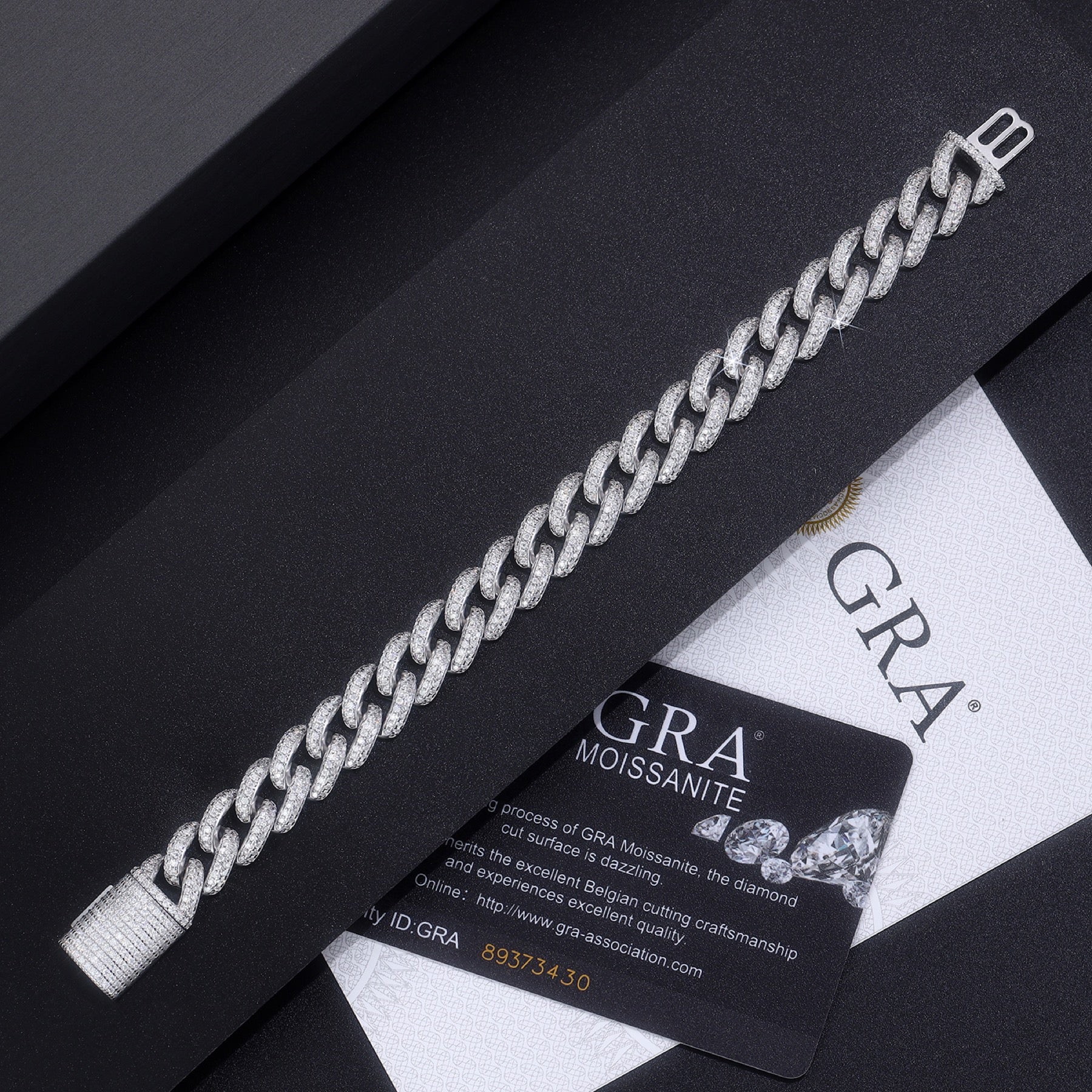 Serpente Moissanite Cuban Link Bracelet in Sterling Silver