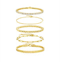 Impilabile Moissanite Stackable Bangle Set in Gold-Tone Sterling Silver