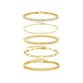Impilabile Moissanite Stackable Bangle Set in Gold-Tone Sterling Silver
