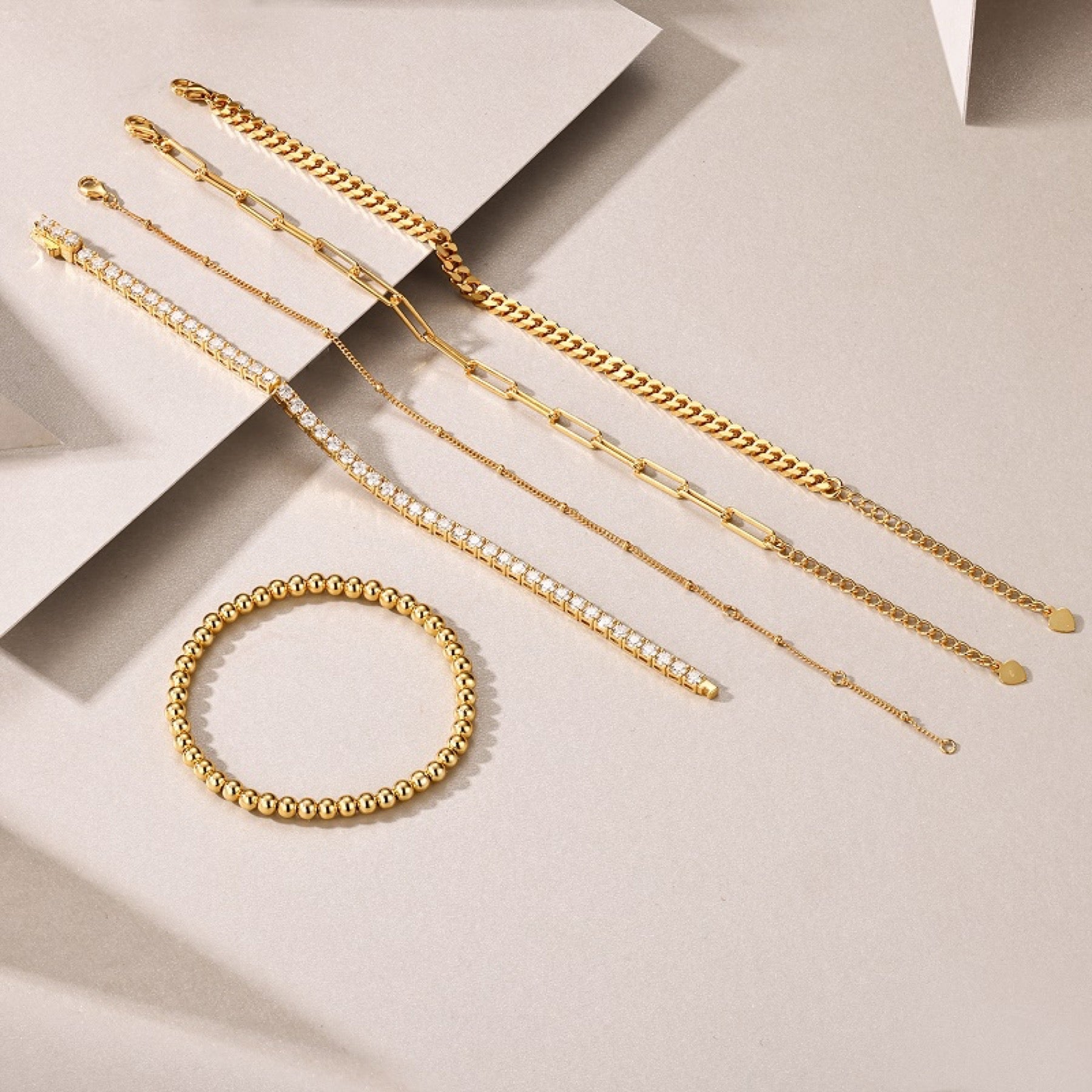 Impilabile Moissanite Stackable Bangle Set in Gold-Tone Sterling Silver
