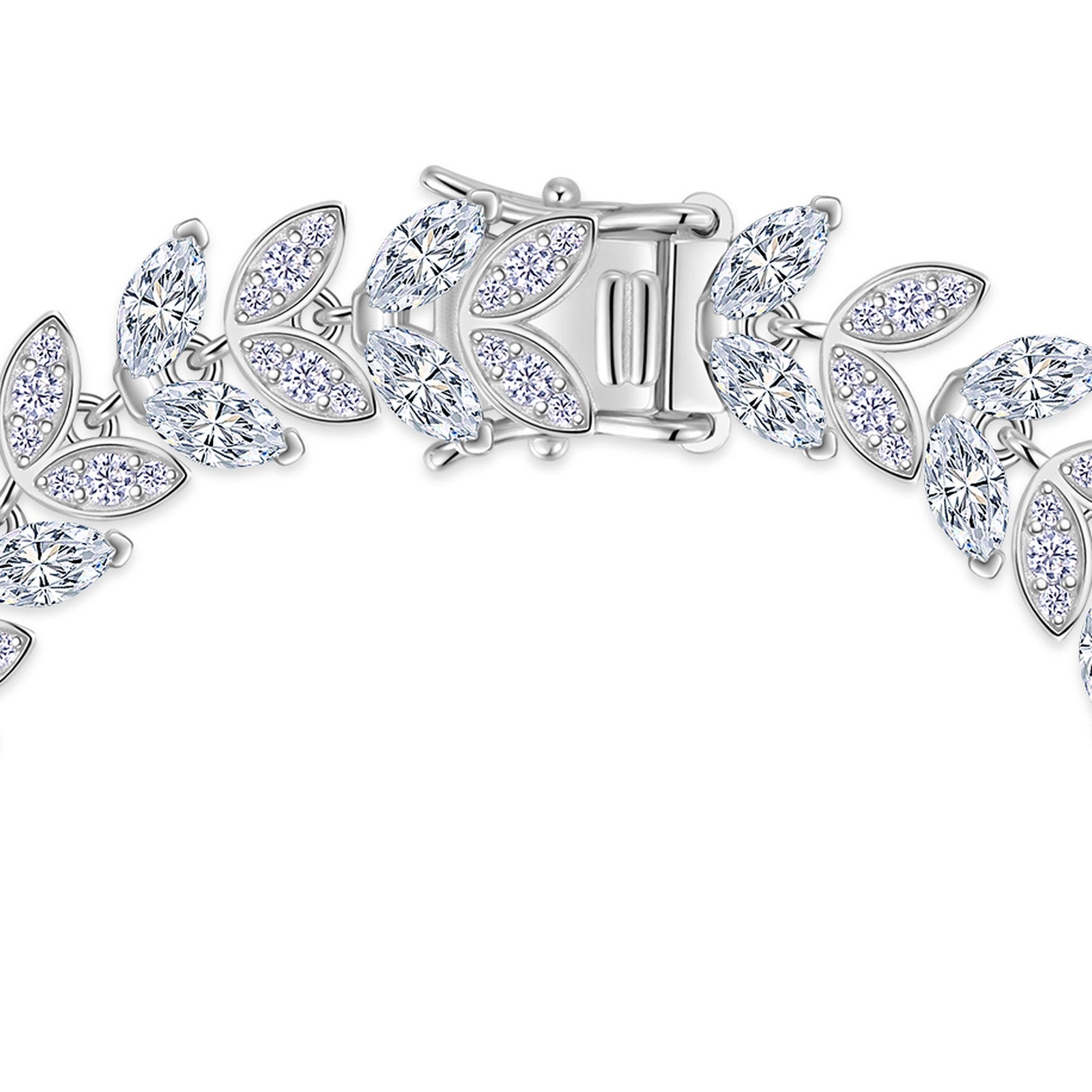 Alloro Moissanite Tennis Bracelet in Sterling Silver — detail