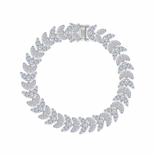 Alloro Moissanite Tennis Bracelet in Sterling Silver