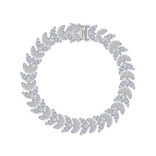 Alloro Moissanite Tennis Bracelet in Sterling Silver