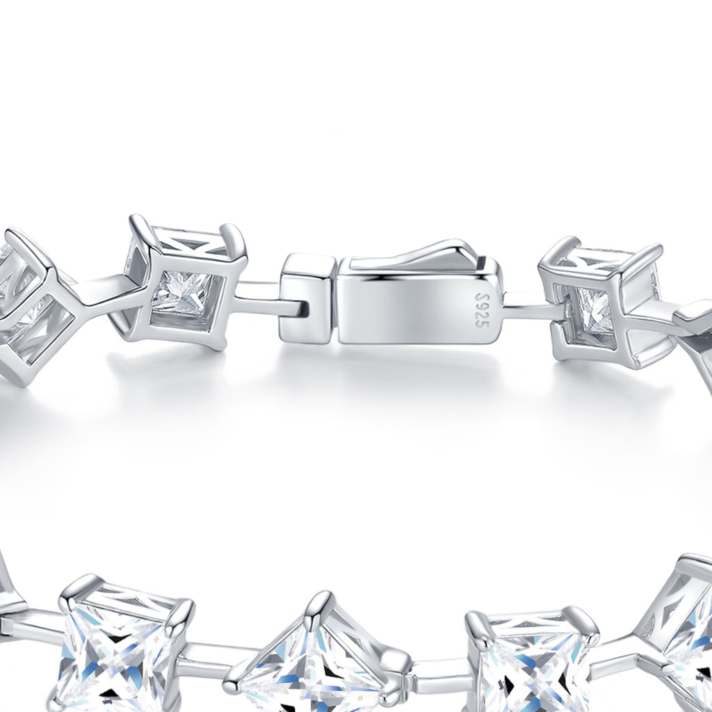 Prismi Moissanite Tennis Bracelet in Sterling Silver — detail